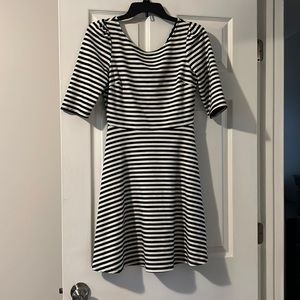 Black and white striped dress